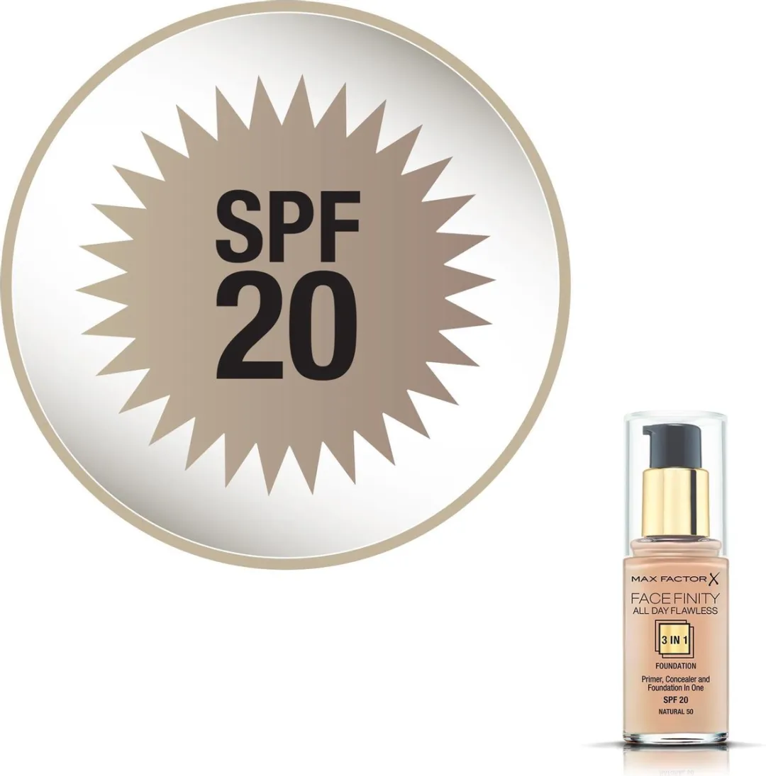 Max Factor Facefinity 3-in-1 Liquid Foundation 30ml - 050 Natural