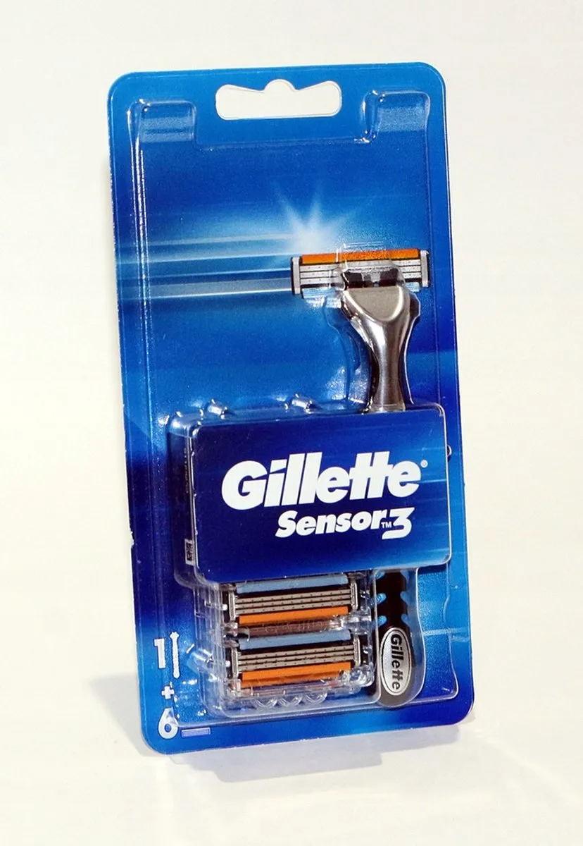 Gillette Sensor 3 Houder - 6 Scheermesjes - Zwart
