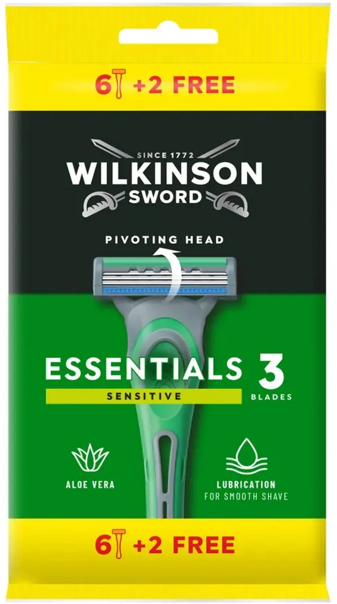Wilkinson Sword Essential Sensitive 3 Bladen - 8 Stuks