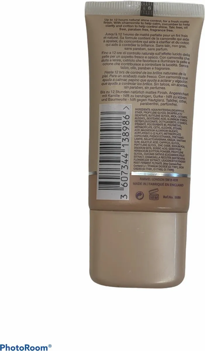Rimmel London Stay Matte Liquid Foundation Beige 30ml