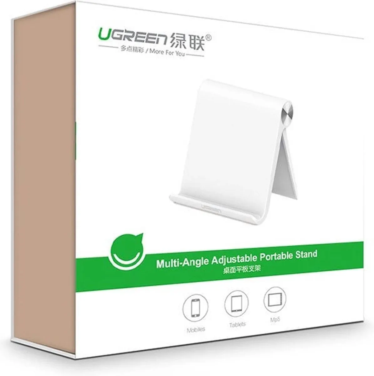 Ugreen Verstelbare Bureaustandaard UGR83485301 - Tablet/Telefoonhouder - Wit - afbeelding 10 van 11