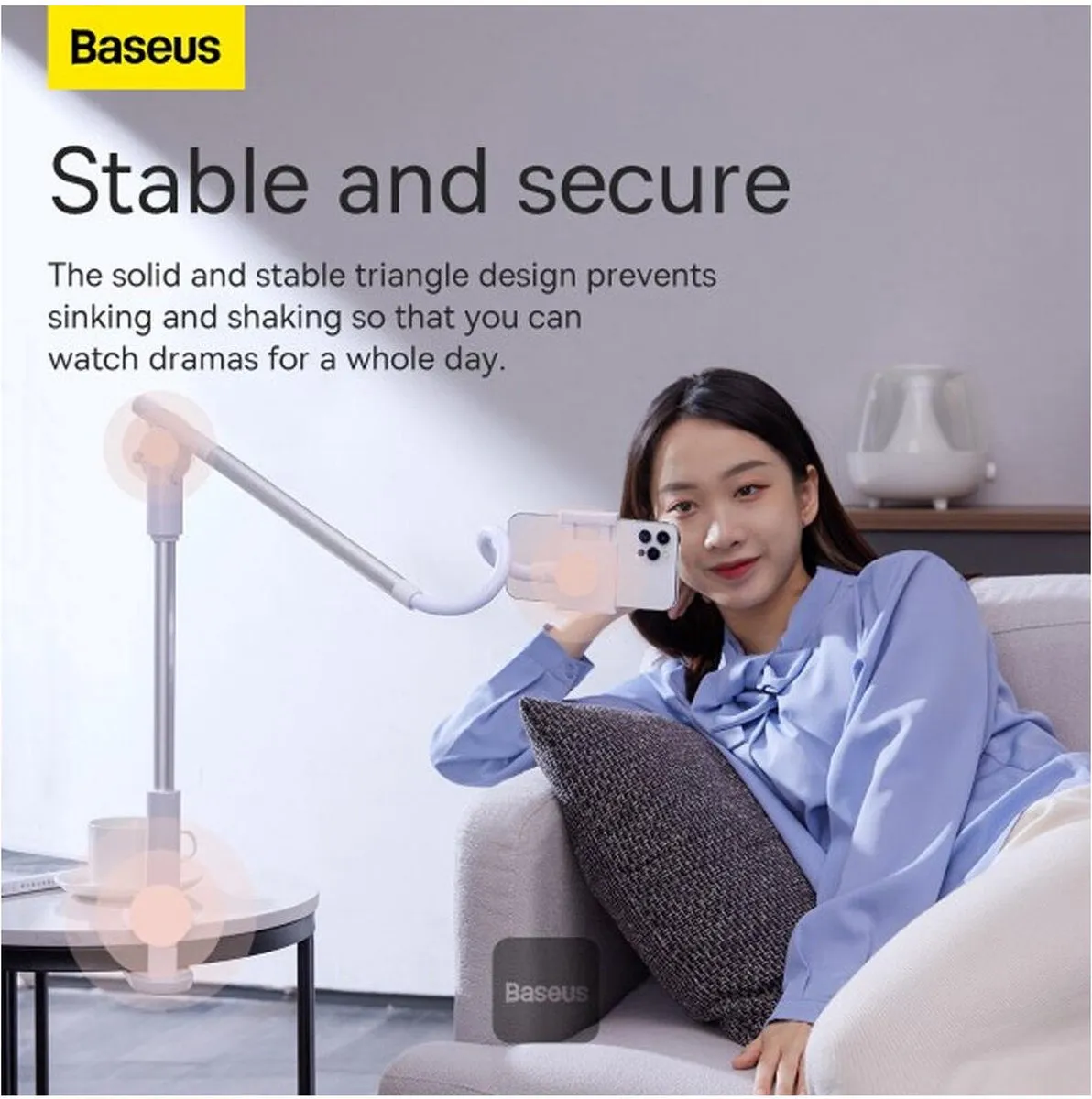 Baseus Lazy Telefoonhouder SULR-0G - Universeel - Zwart/Grijs