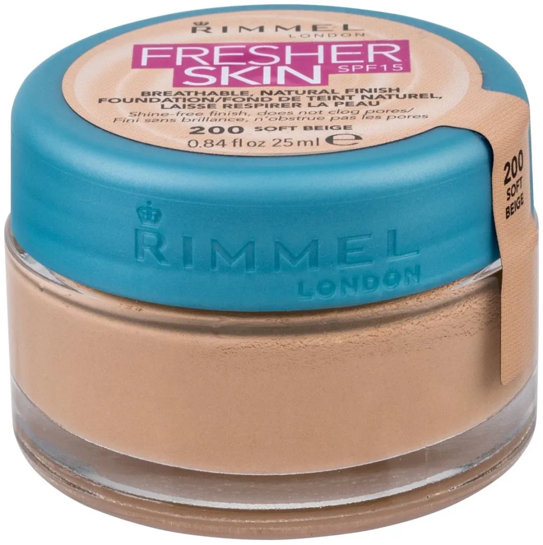 Rimmel London Fresher Skin Foundation 200 Soft Beige - 25ml