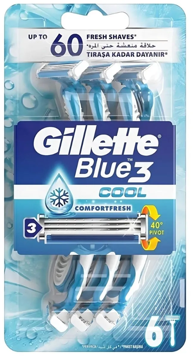 Gillette Blue 3 Cool Wegwerpscheermesjes - 6 Stuks