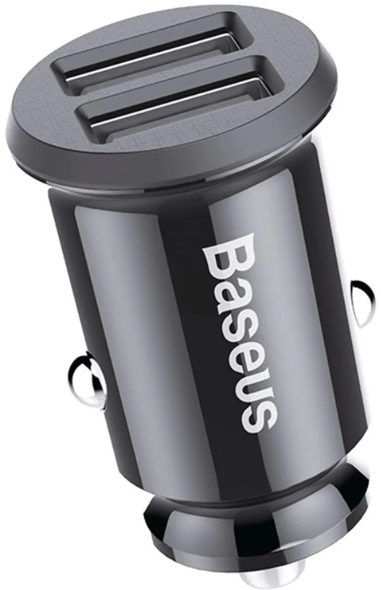 Baseus 102700470A Mini Autolader 2x USB 3.1A - Zwart - afbeelding 6 van 6