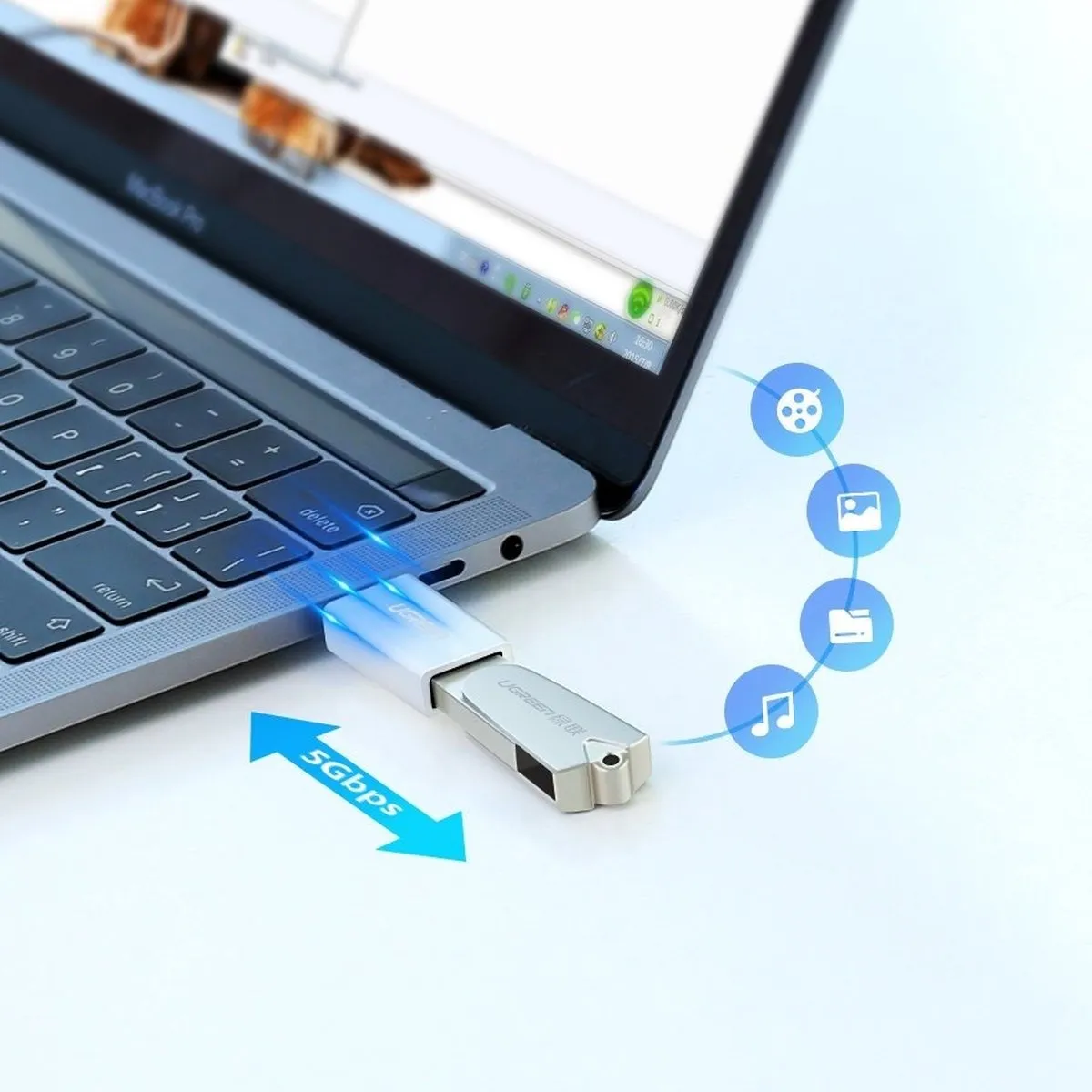 UGREEN USB-C Adapter naar USB-A OTG - Wit
