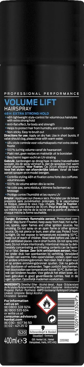 SYOSS Volume Ligt Haarspray 400ml - 6 Stuks