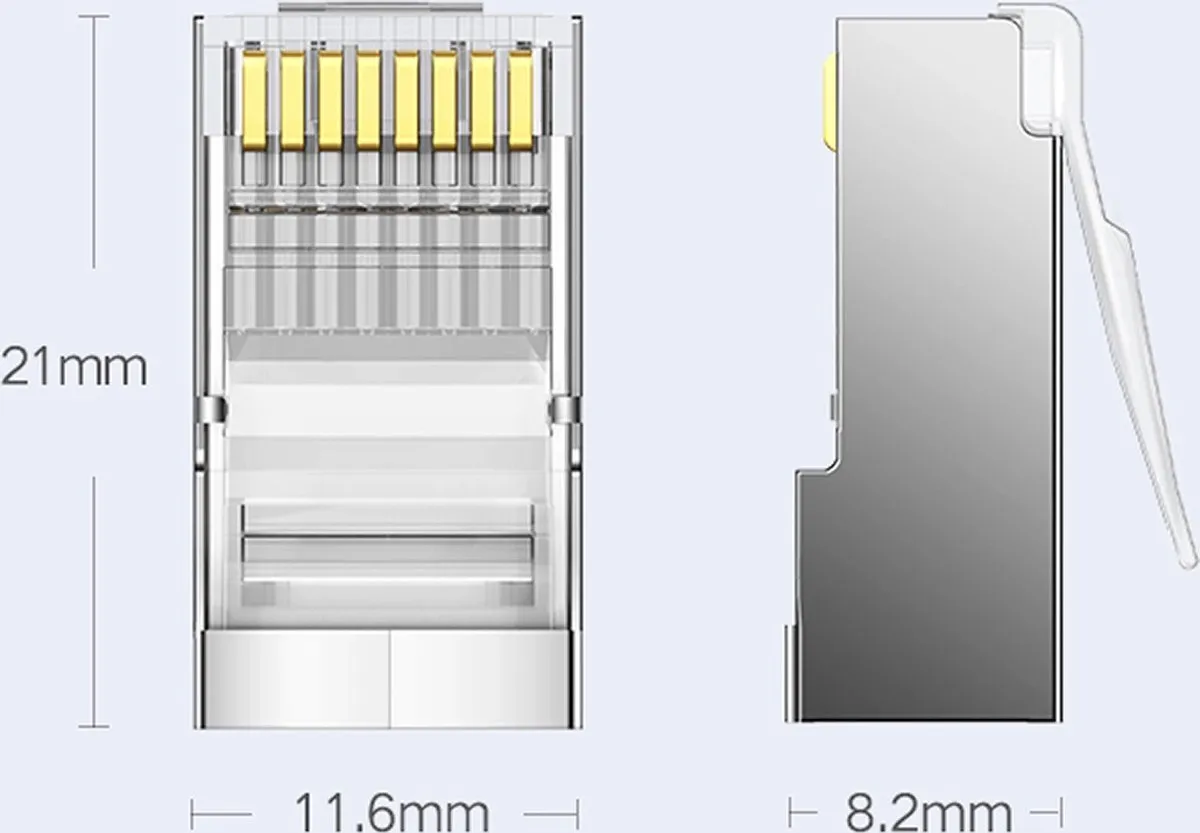 Ugreen RJ45 Stekkeruiteinden Cat.6 - 10 Stuks - Zilver