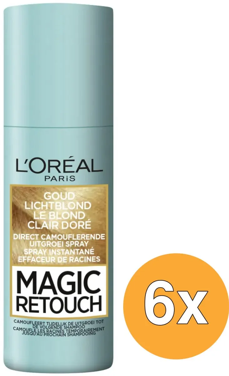 L'Oréal Paris Magic Retouch Uitgroeispray Blond Clair D 75ml - 6 Stuks