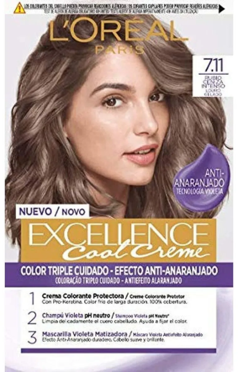 L'Oréal Paris Make Up Excellence Cool Creme Intense Asblond 7,11 - 192ml