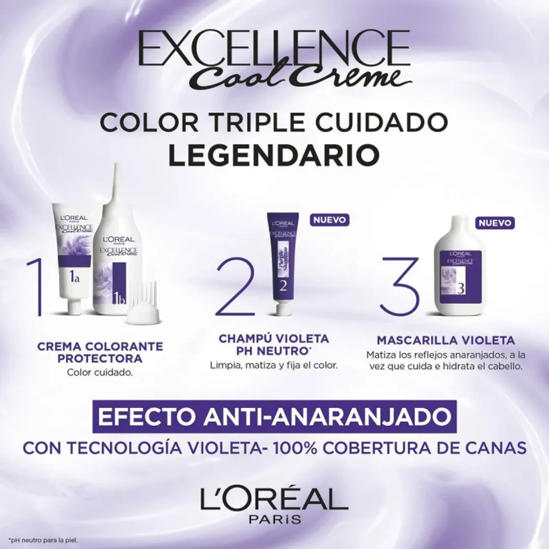 L'Oréal Paris Make Up Excellence Cool Creme Intense Asblond 7,11 - 192ml - afbeelding 6 van 6