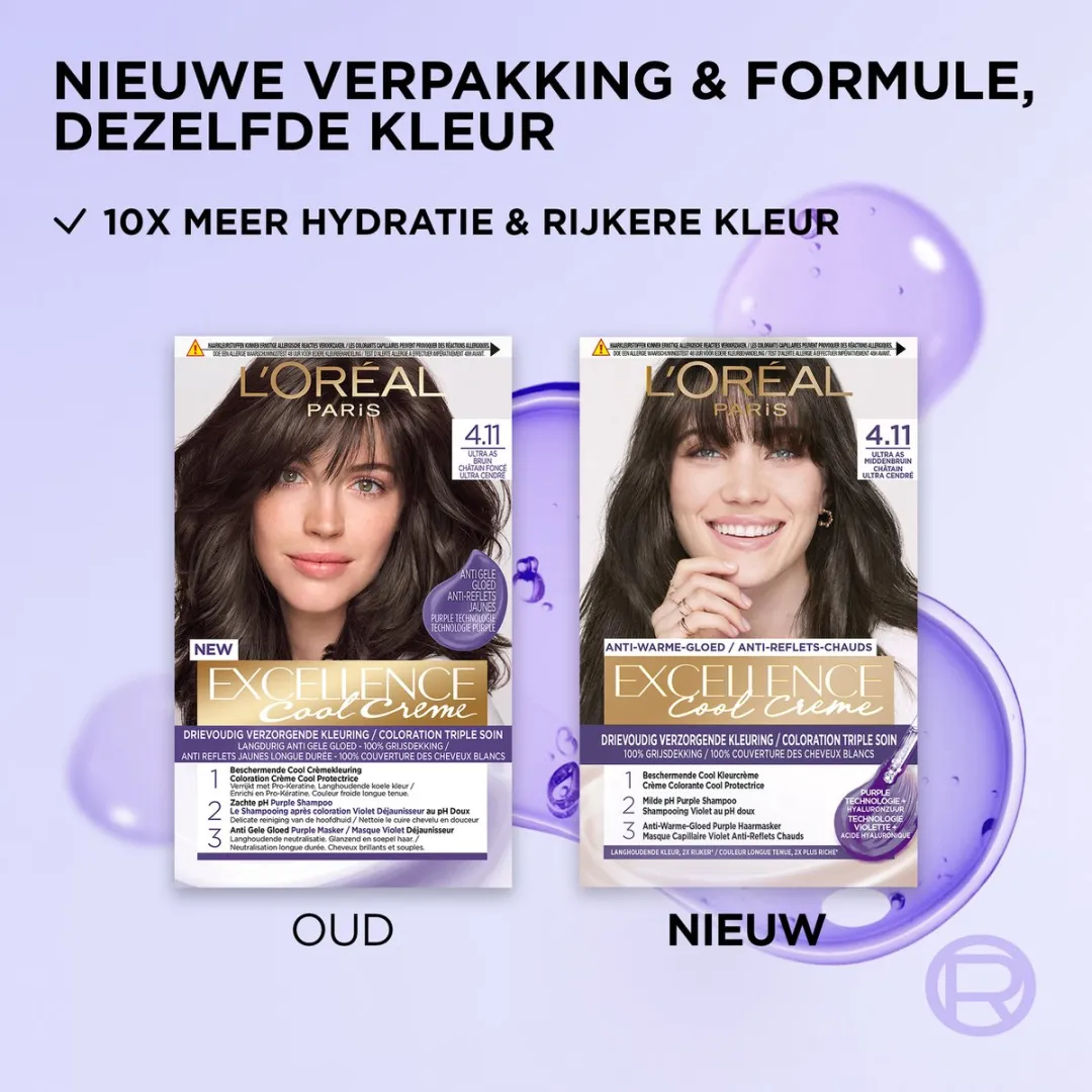 L'Oréal Paris Excellence Cool Crème 4.11 Haarverf - Permanent - 1035ml