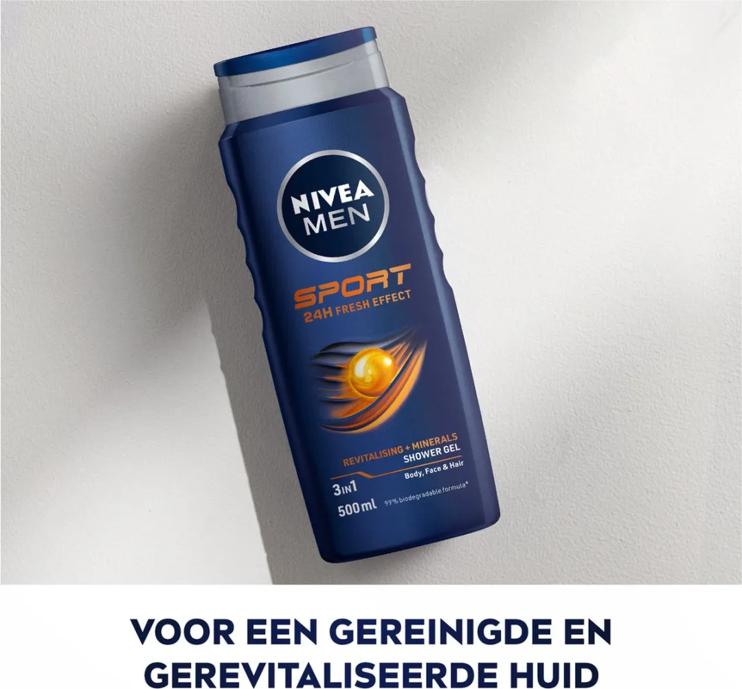 NIVEA MEN Sport Douchegel 3-in-1 - 6x500ml - Limoen
