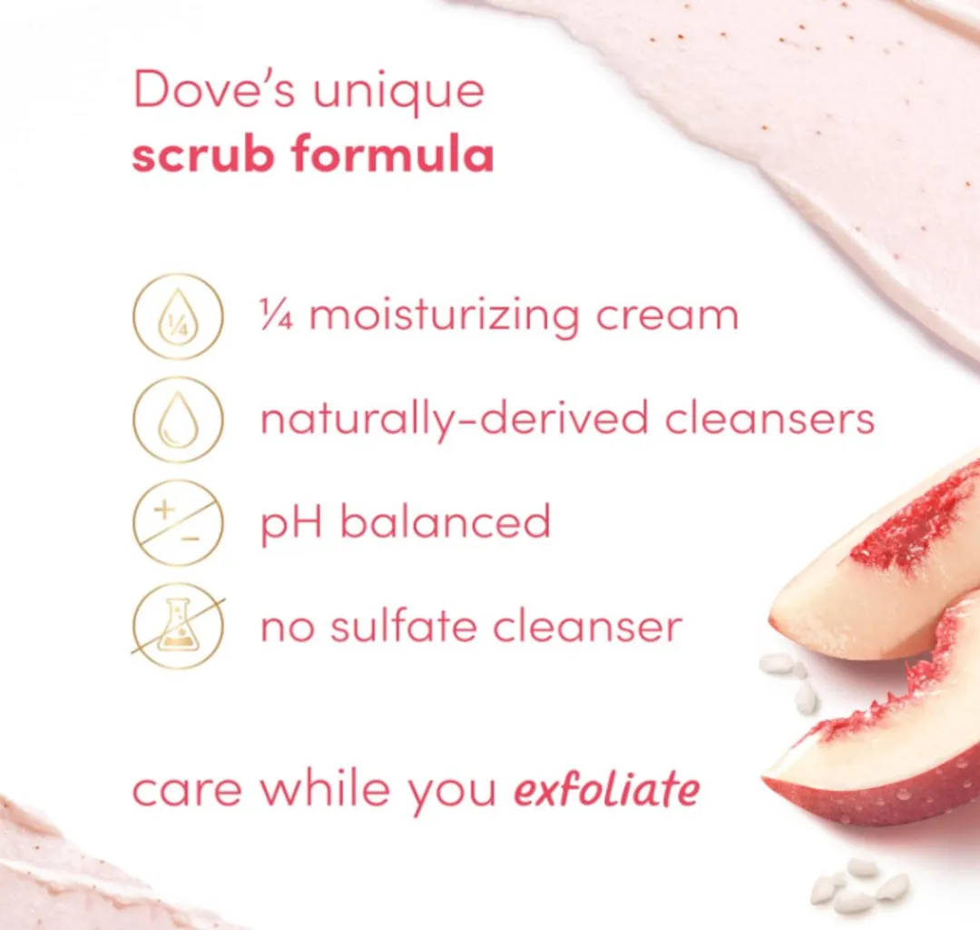 Dove Body Scrub White Peach & Crushed Rice 444ml