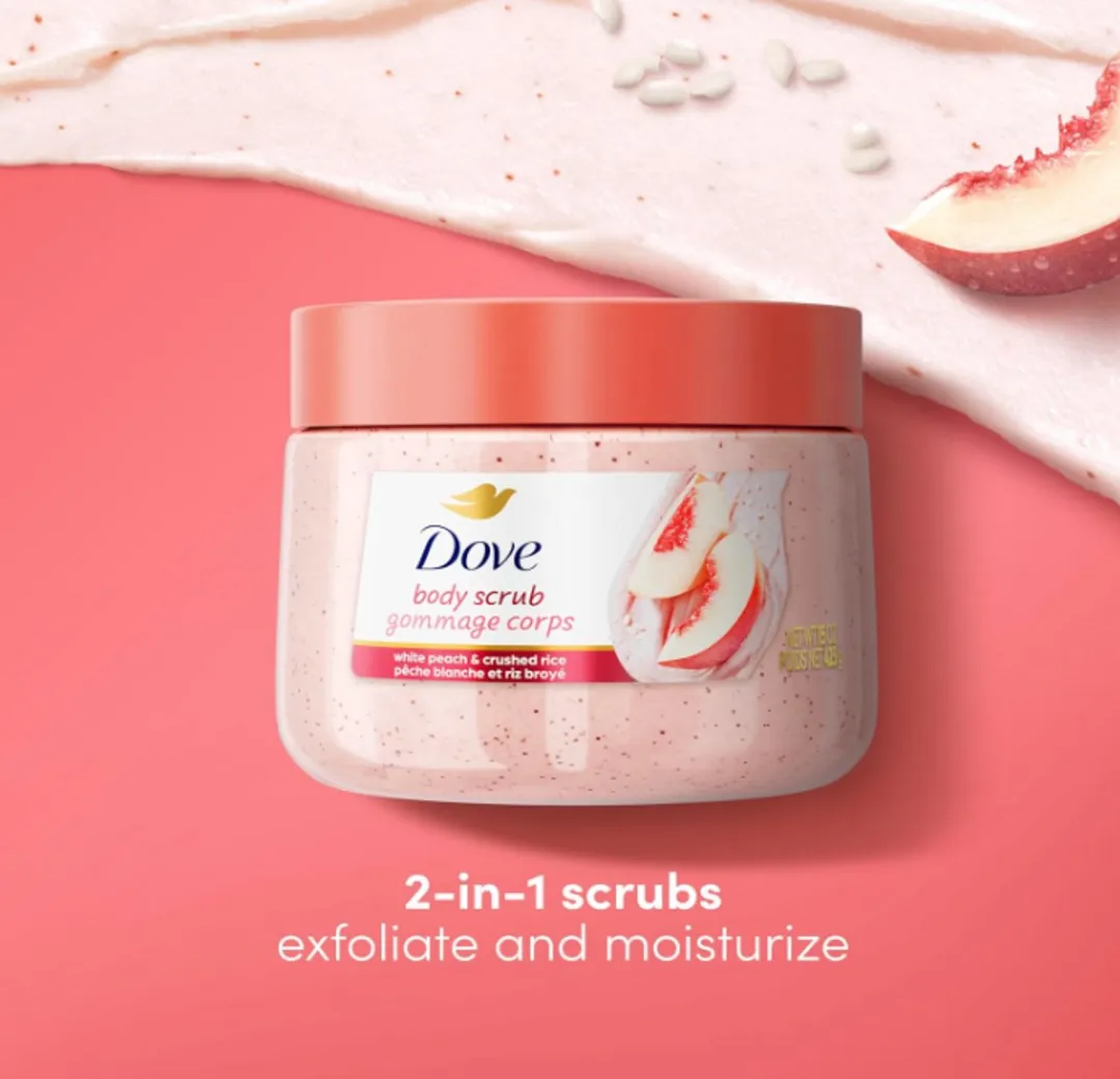 Dove Body Scrub White Peach & Crushed Rice 444ml