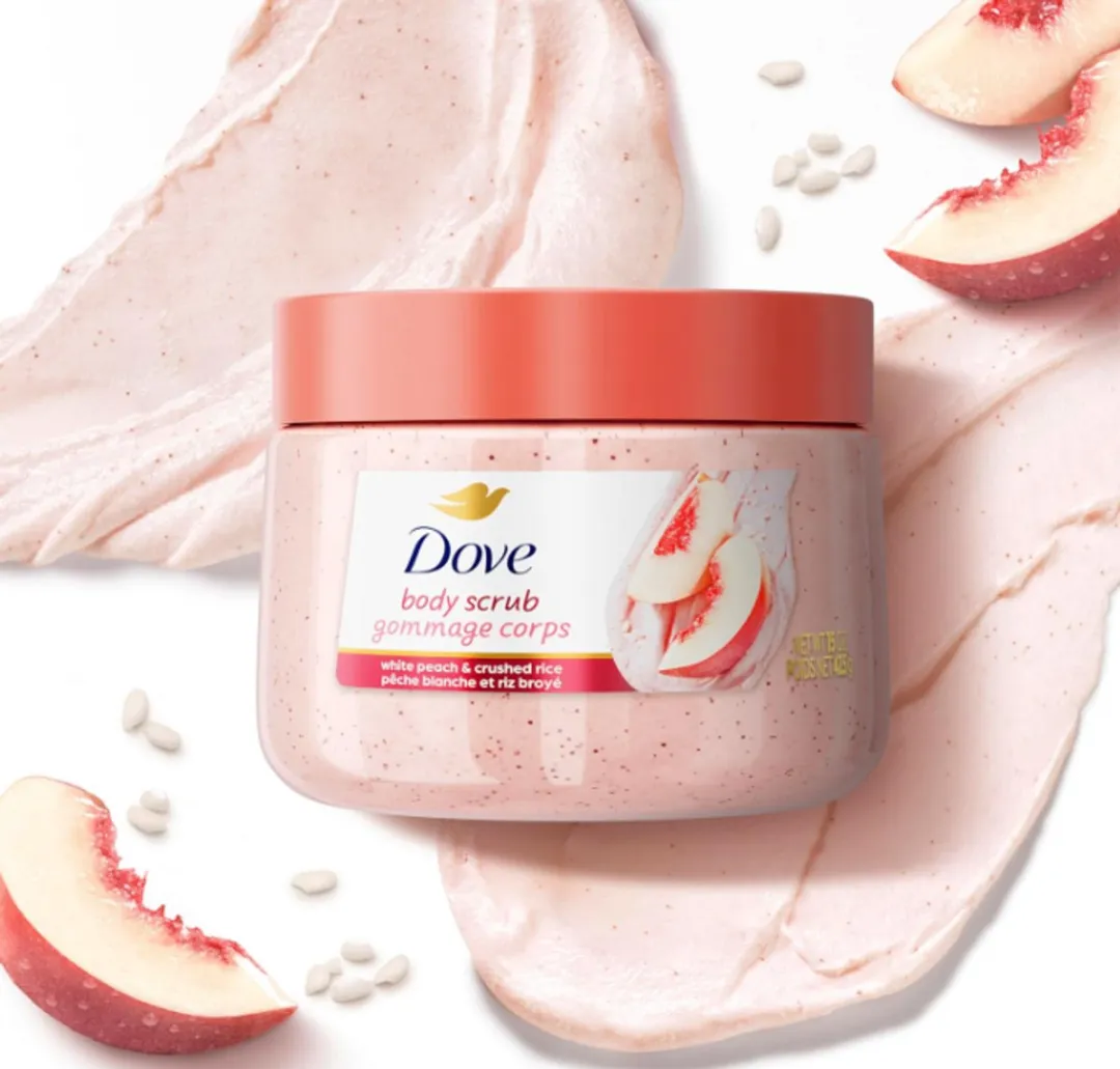Dove Body Scrub White Peach & Crushed Rice 444ml