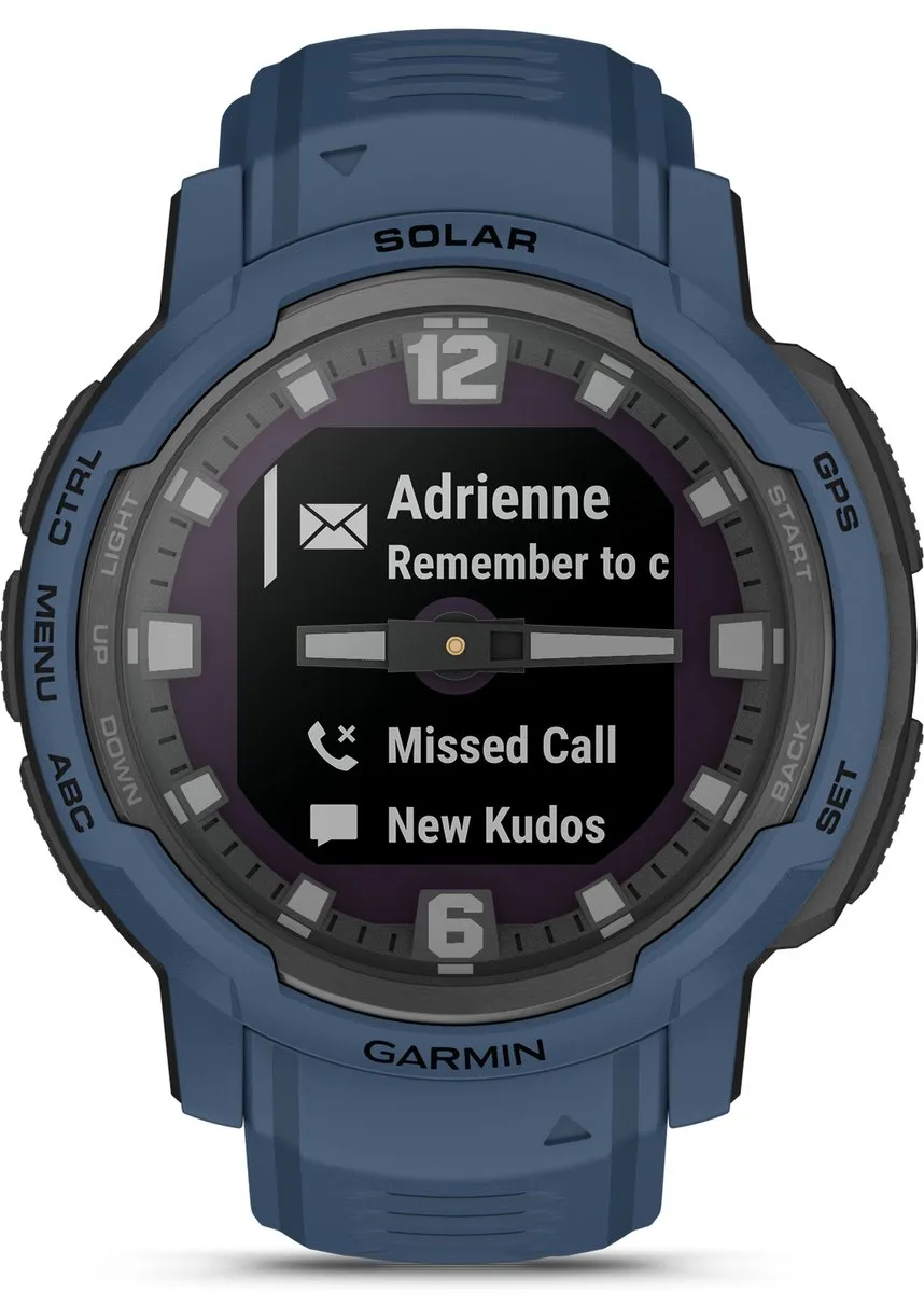 Garmin Instinct Crossover Solar Smartwatch 45mm - Blauw - afbeelding 6 van 6
