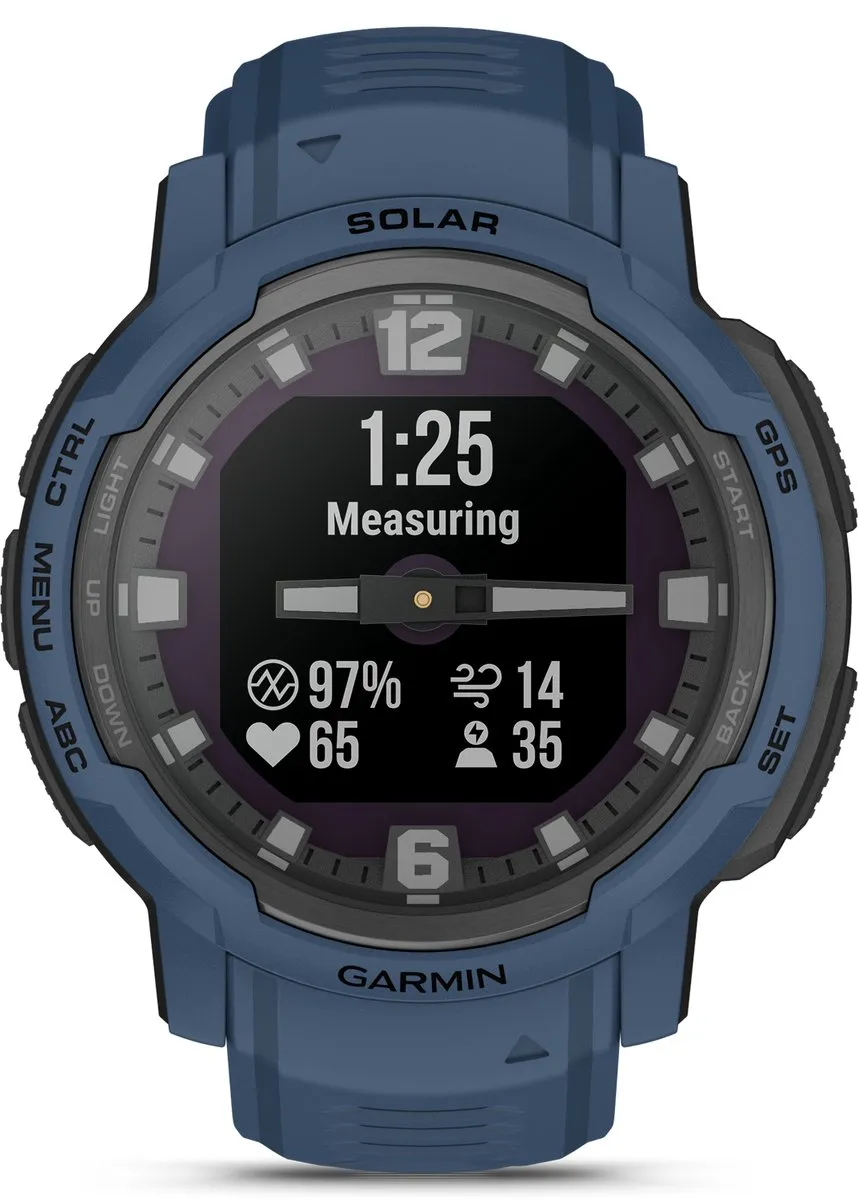 Garmin Instinct Crossover Solar Smartwatch 45mm - Blauw - afbeelding 4 van 6