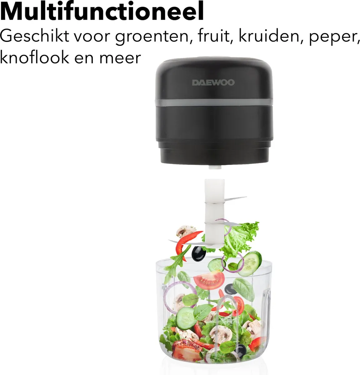 Daewoo DKCC350 Mini Hakmolen - Draadloos - 250ml - Zwart