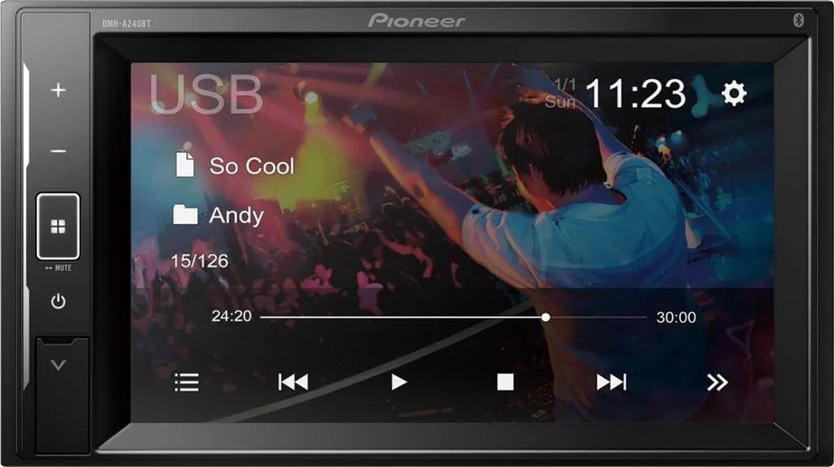 Pioneer DMH-A240BT Autoradio - 6,2 Inch - 2 Din - Zwart