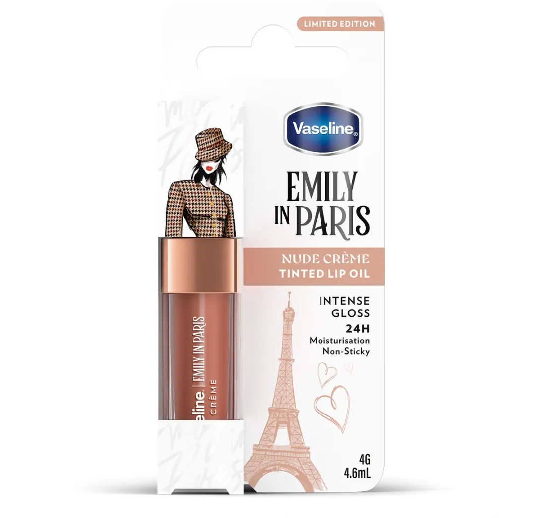 Vaseline x Emily in Paris Lip Oil Nude Crème - 2x4g