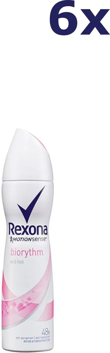 Rexona Ultra Dry Biorythm Woman Deo Spray 150ml - 6 Stuks
