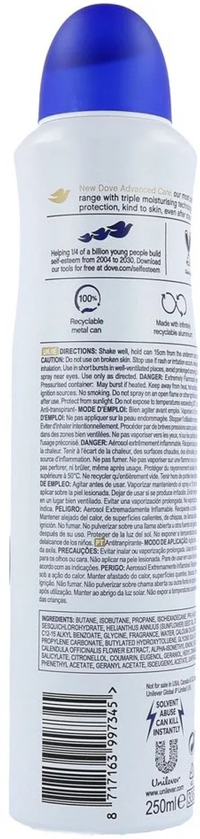 Dove Original Deospray 250ml - 6 Stuks - afbeelding 6 van 6