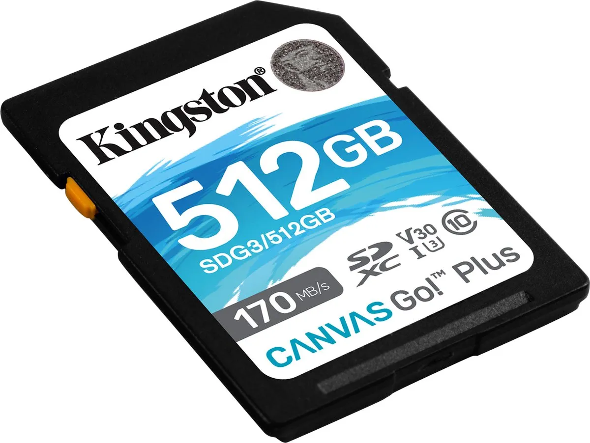 Kingston Canvas Go Plus SDG3 512GB Geheugenkaart - afbeelding 4 van 6
