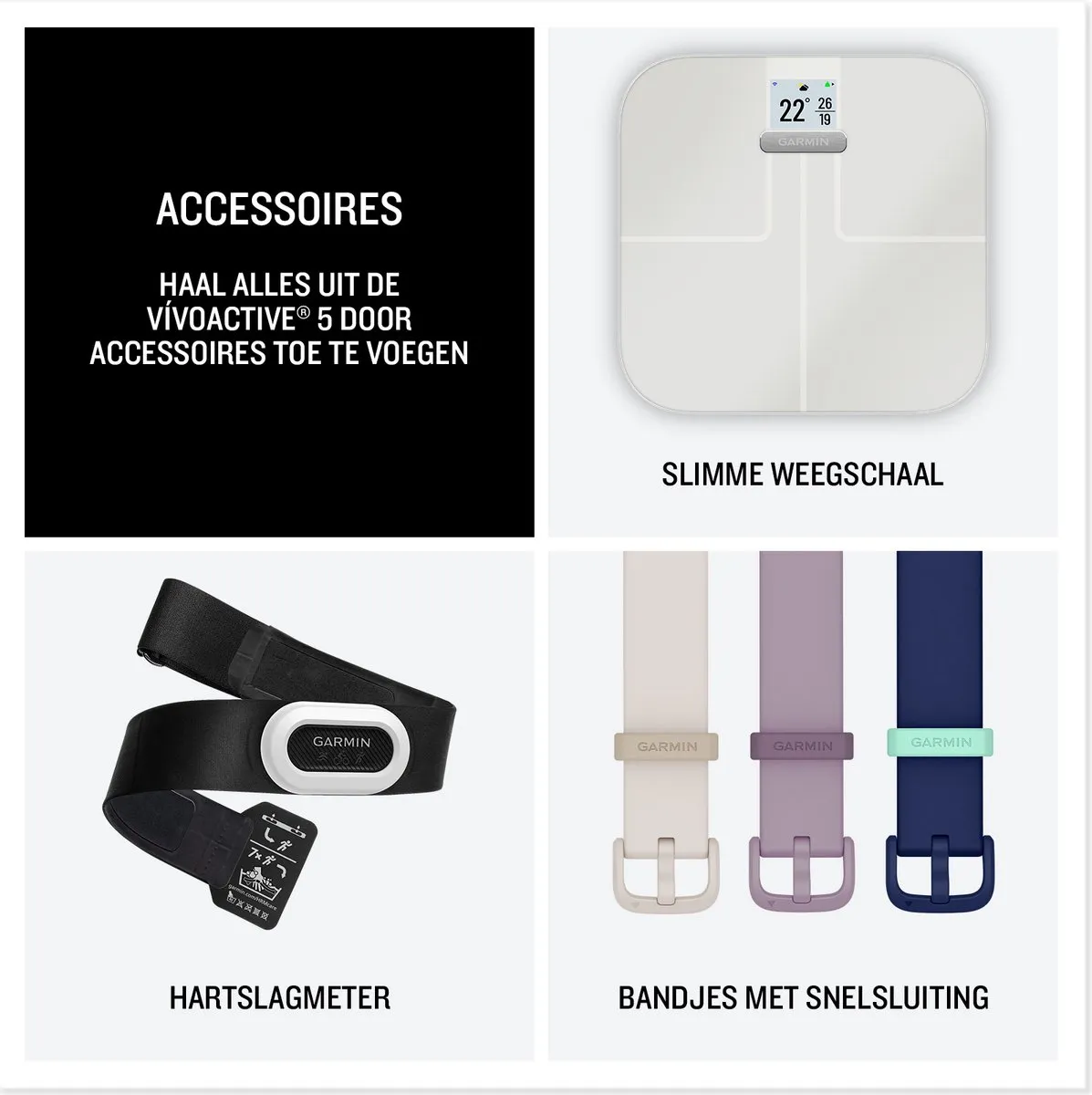 Garmin Vivoactive 5 Sporthorloge 42mm - AMOLED - Zwart