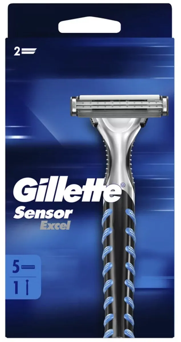 Gillette Sensor Excel Scheerhouder - Blauw + 5 Scheermesjes