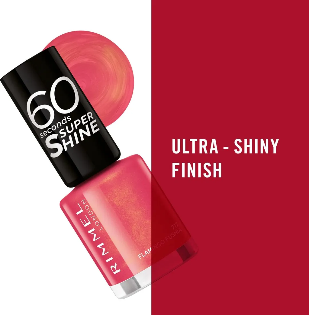 Rimmel London 60 Seconds Supershine Nagellak 717 Flamingo Fushia
