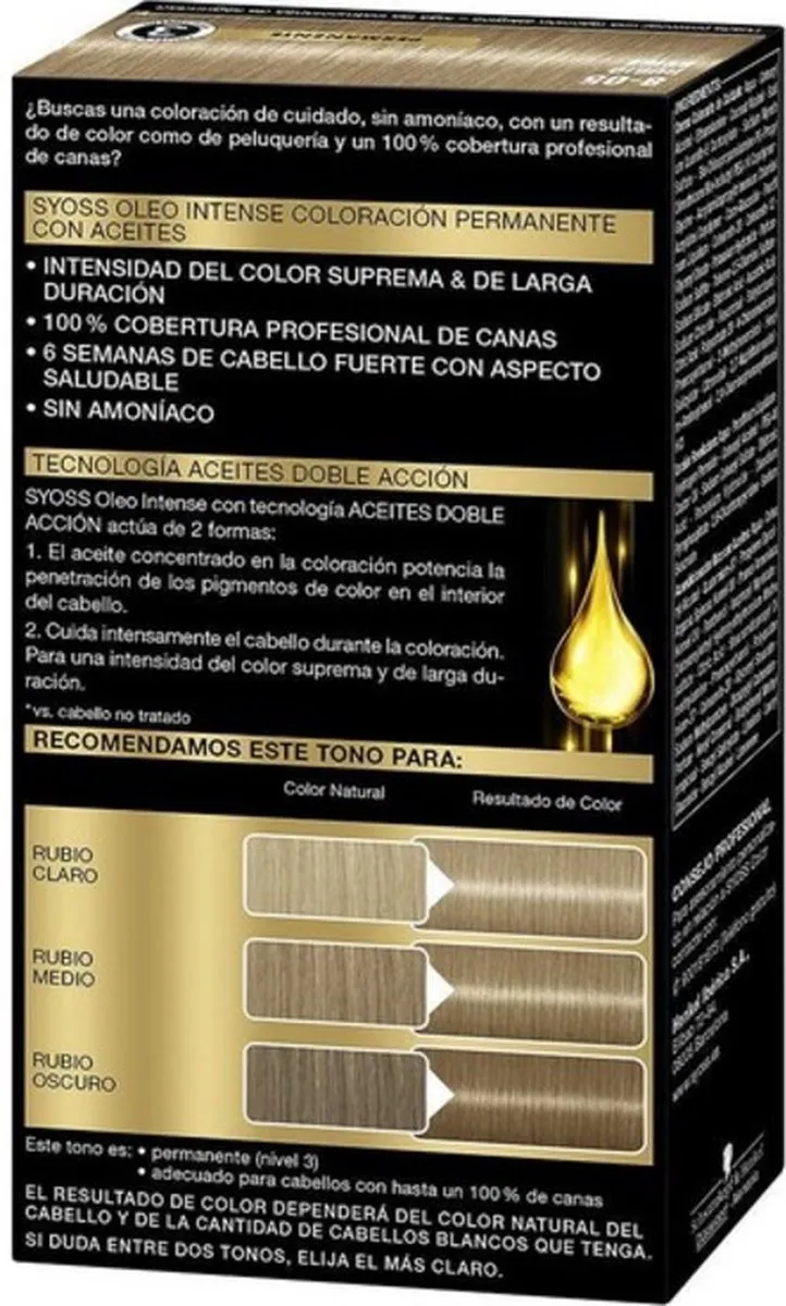 SYOSS Oleo Intense Permanent Haarkleuring Rubio Beige 5ml