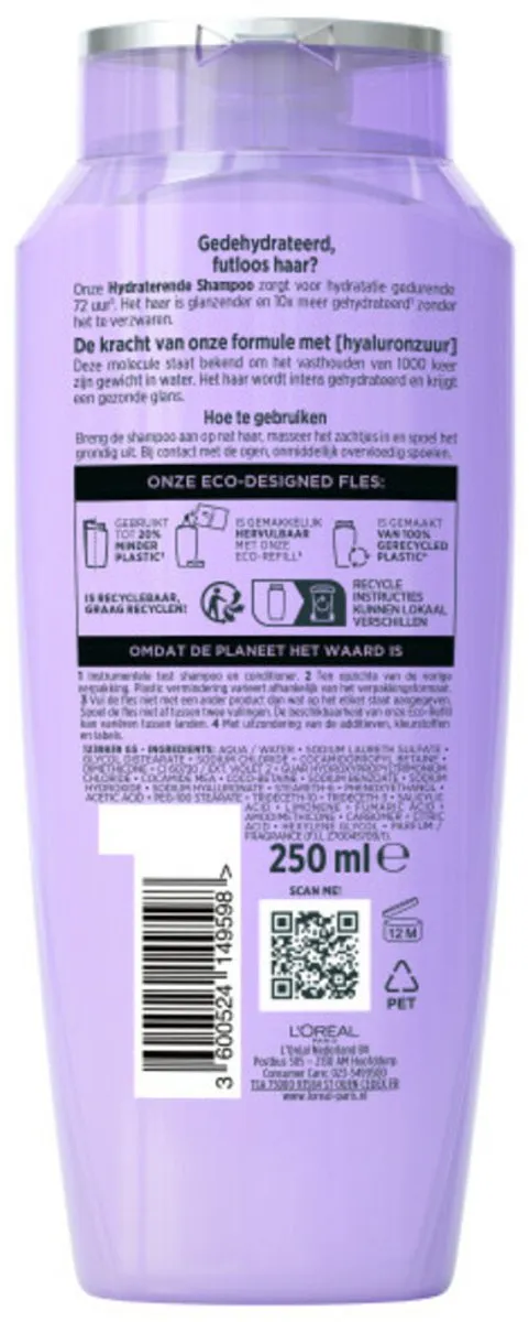 L'Oréal Paris Elvive Hydra Hyaluronic Shampoo 500ml - 2 Stuks