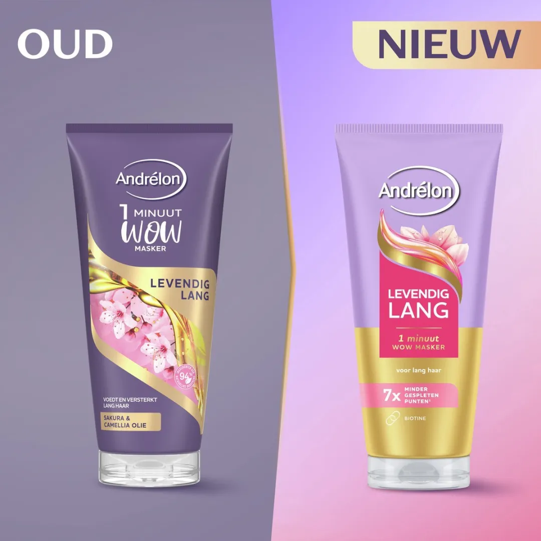 Andrélon WOW Masker Levendig Lang 180ml - 24 Stuks