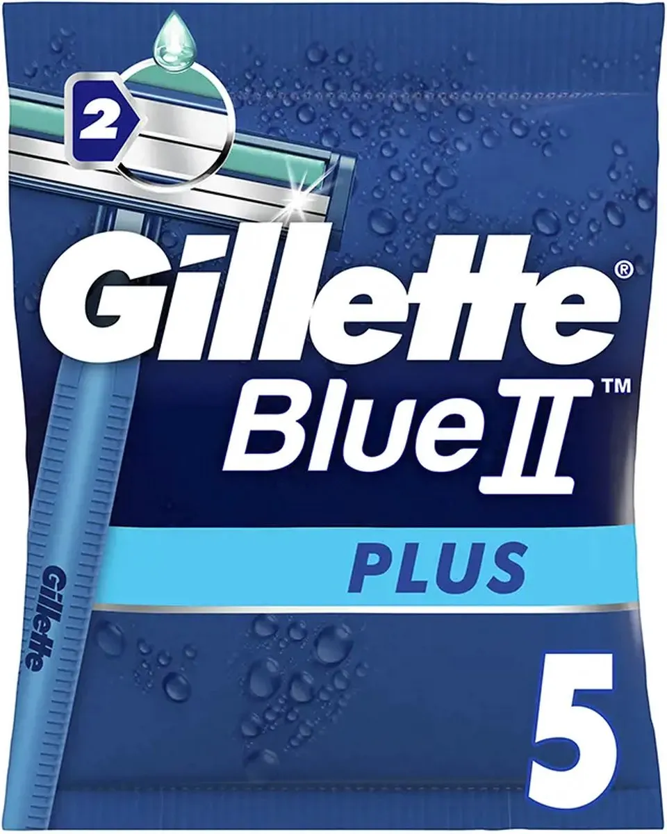 Gillette Blue II Plus Scheermesjes - 2 Bladen - 5 Stuks