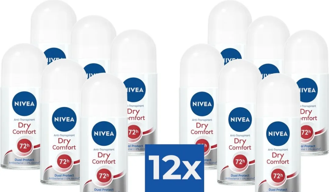 NIVEA Dry Comfort Deo Roller 50ml - 12 Stuks