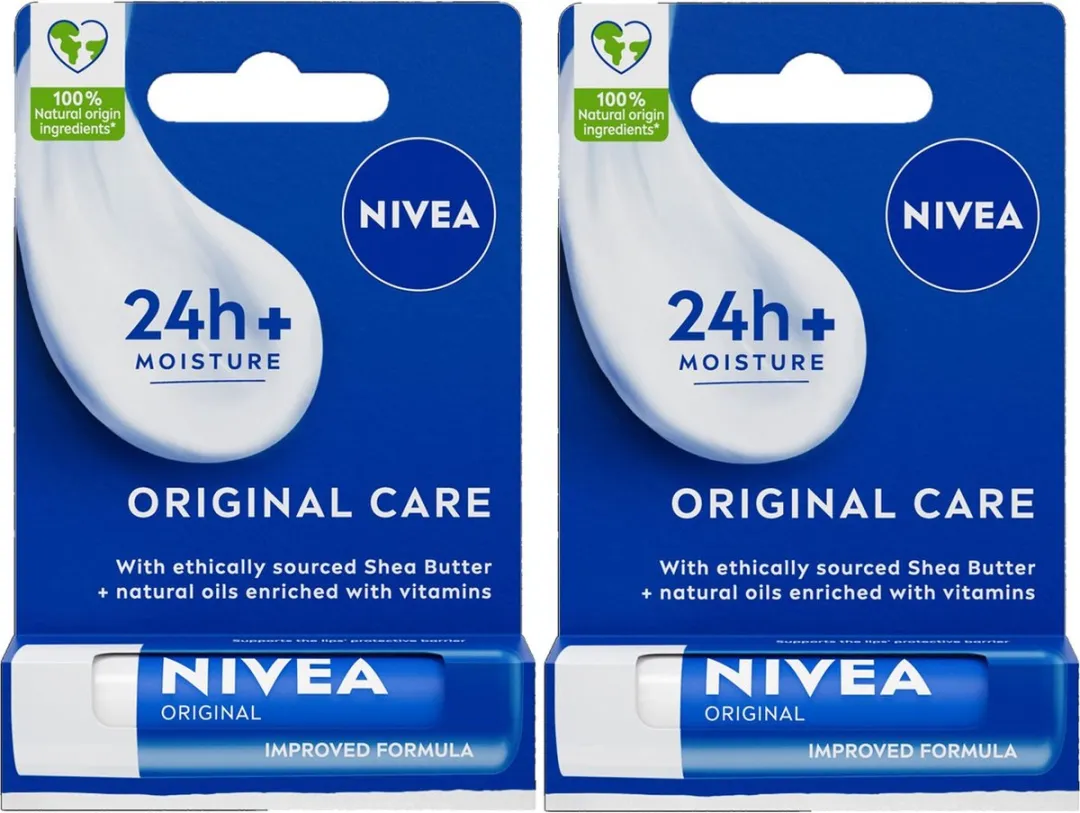 NIVEA Original Care Lippenbalsem 2x5ml