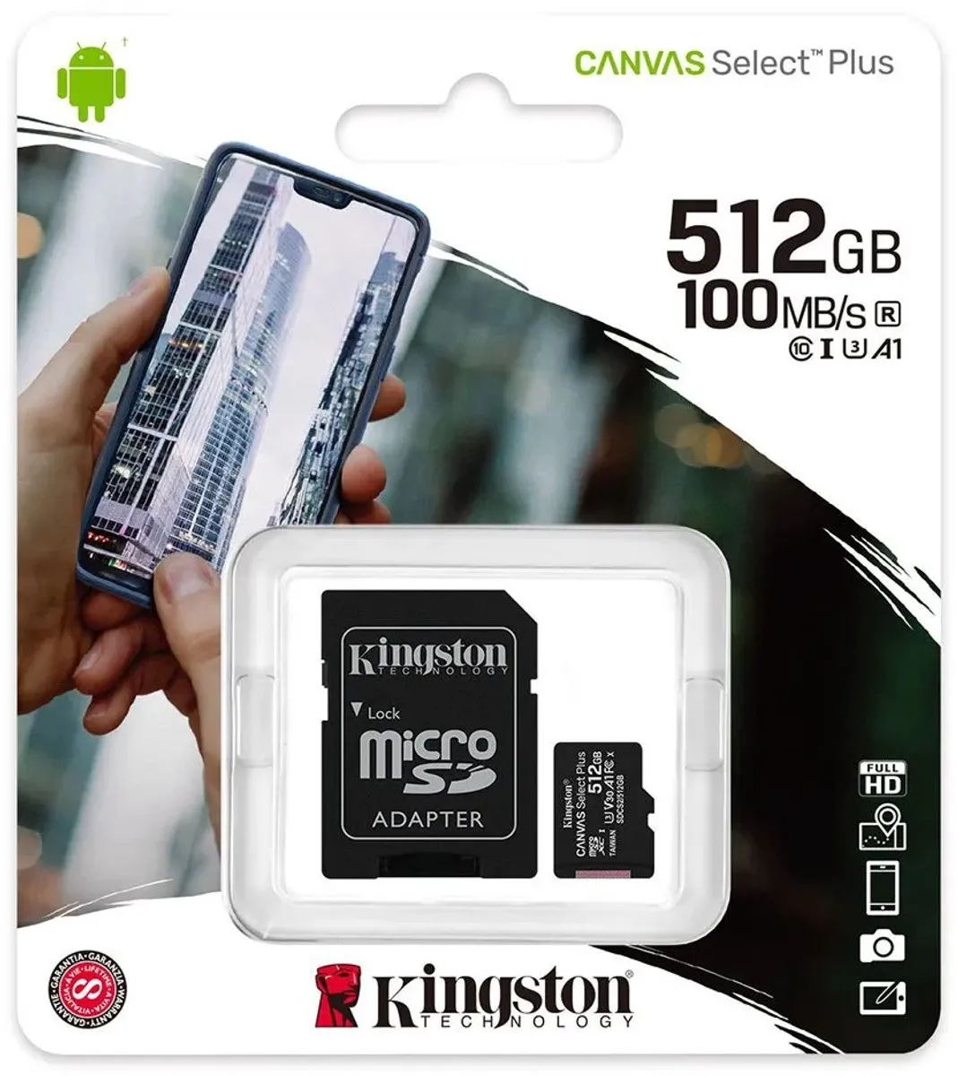 Kingston Canvas Select Plus microSDXC 512GB - Incl. SD-adapter