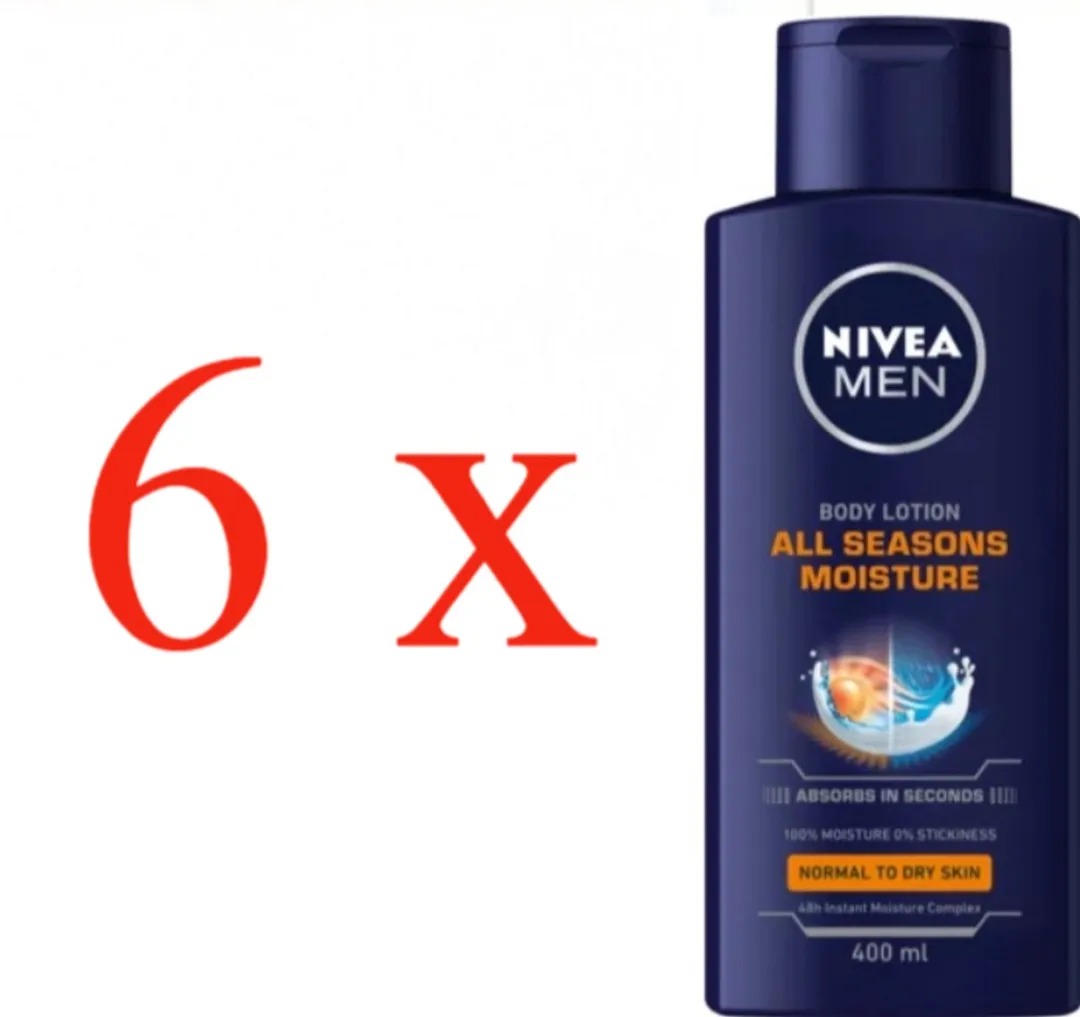 NIVEA Men Vitaliserende Bodylotion 2400ml - 6 Stuks