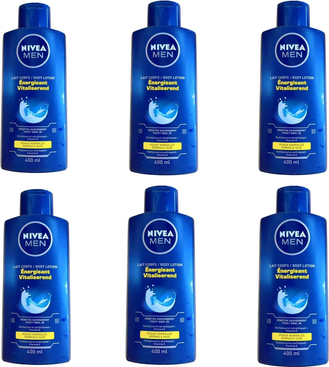 NIVEA Men Vitaliserende Bodylotion 2400ml - 6 Stuks