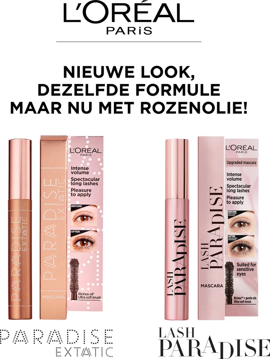 L'Oréal Paris Lash Paradise Mascara 01 Black - 4 Stuks