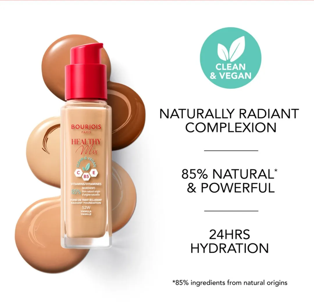 Bourjois Healthy Mix Clean Foundation Cocoa 63N - 30ml