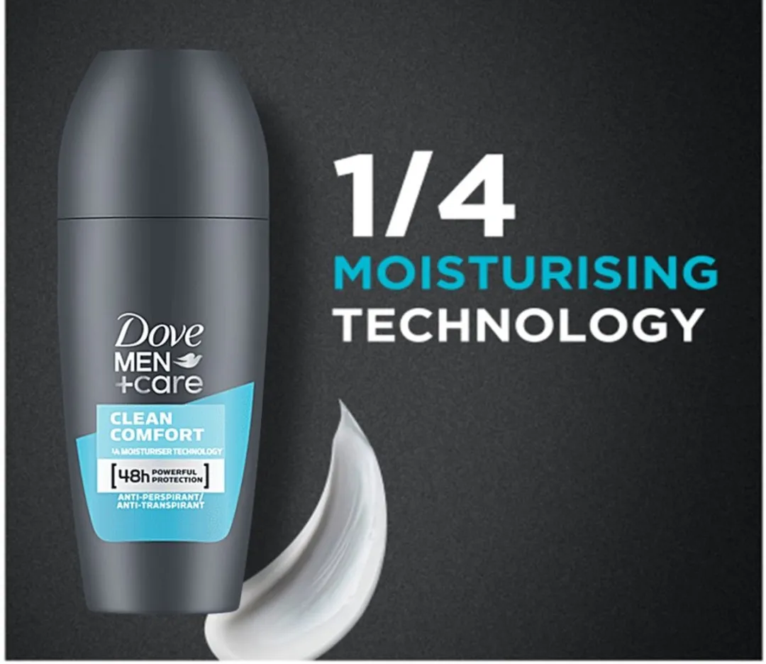 Dove Men+Care Clean Comfort Deo Roller - 12 Stuks
