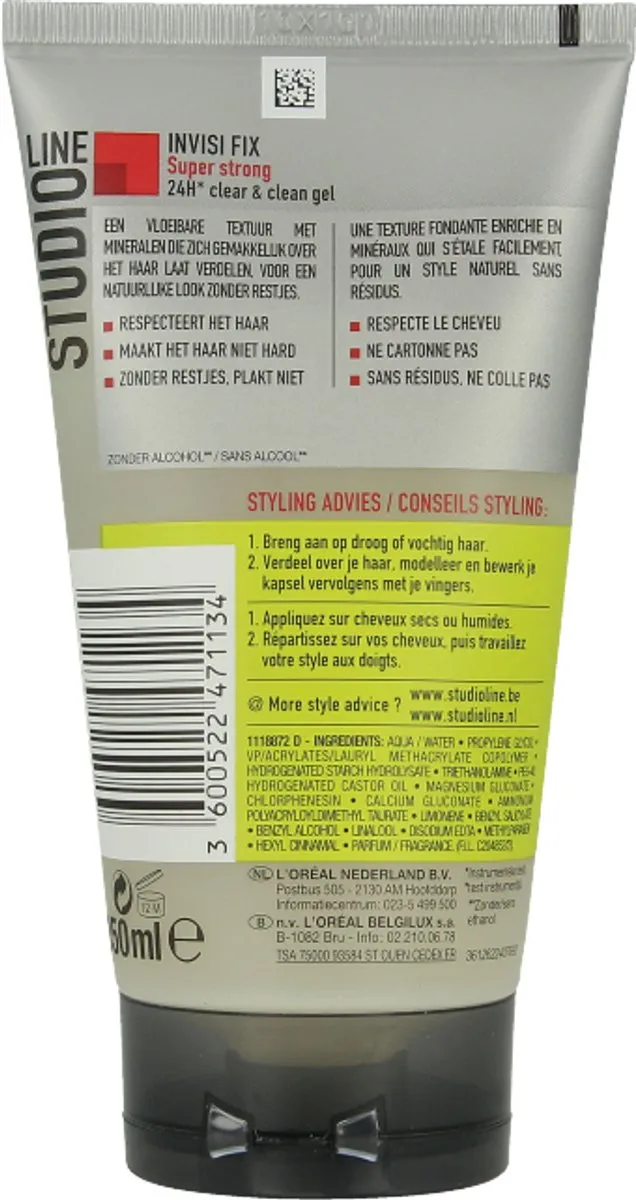 L'Oréal Paris Studio Line Invisi Fix 24h Haargel 150ml
