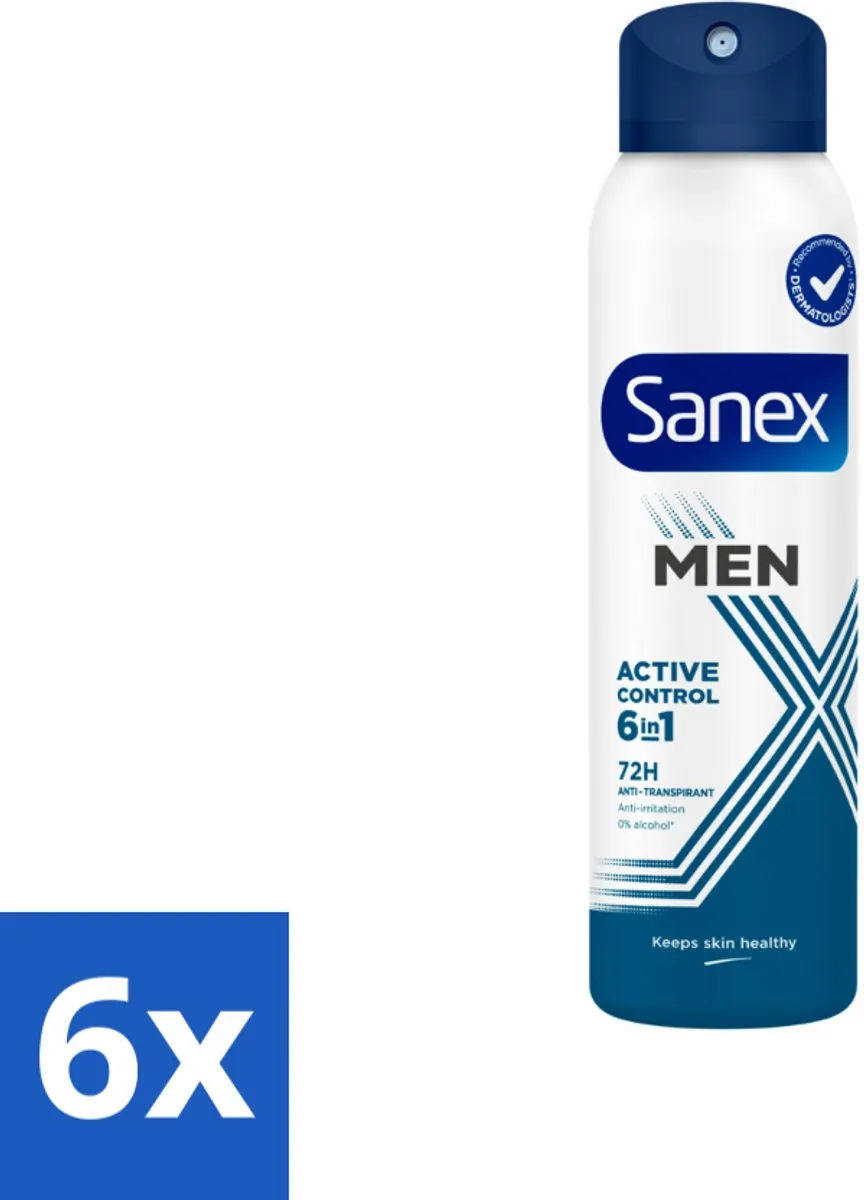 Sanex Men 72H Active Control Deo Spray 200ml - 6 Stuks