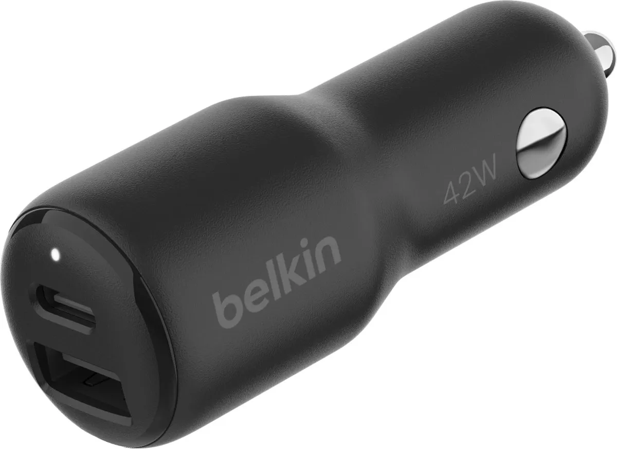 Belkin BoostCharge 42W CCB005btBK Autolader - 2 Poorten - Zwart