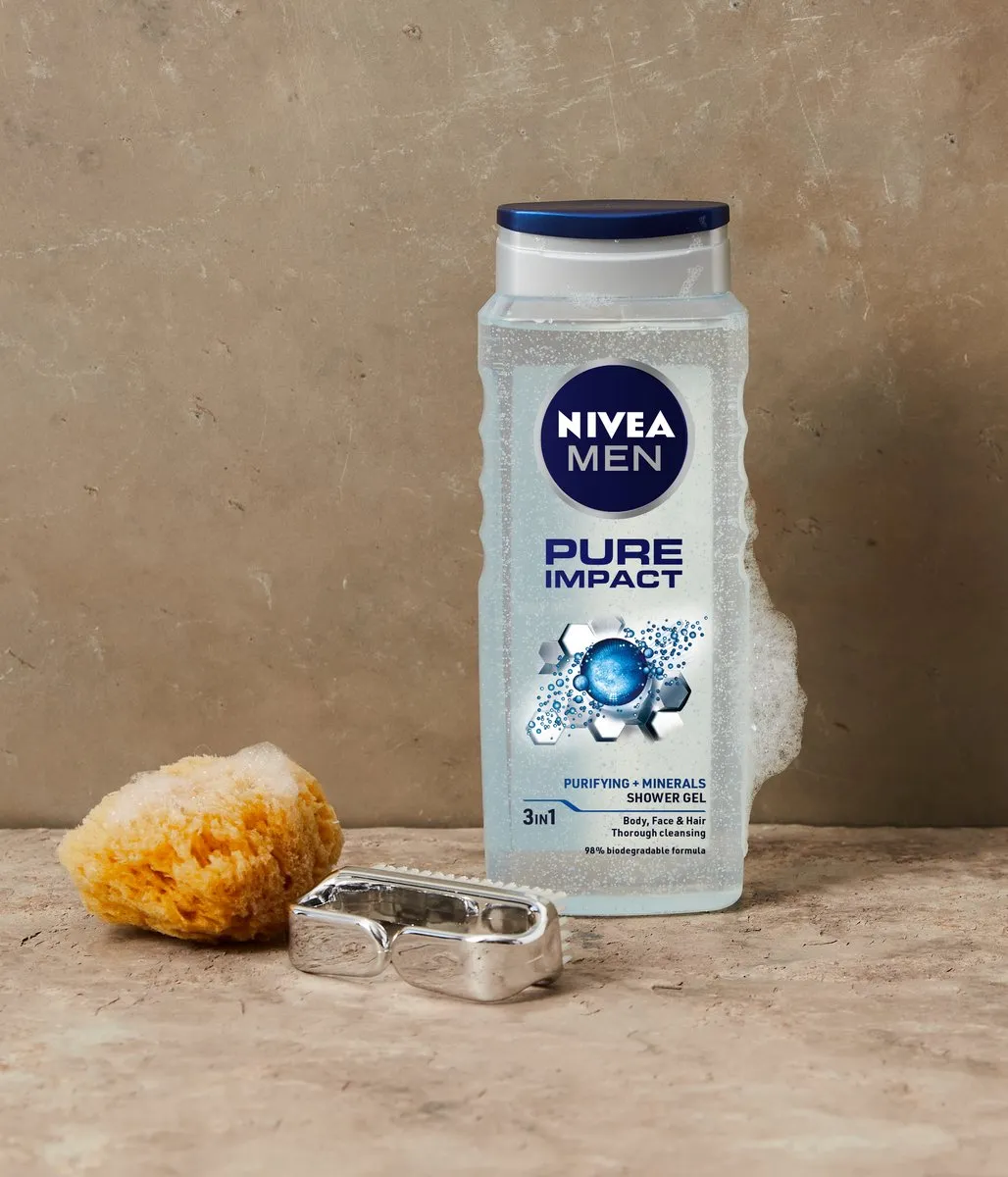 NIVEA MEN Pure Impact Douchegel 3-in-1 - 6x250ml