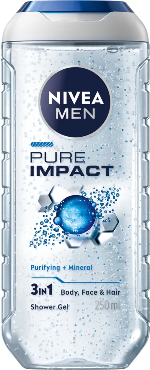 NIVEA MEN Pure Impact Douchegel 3-in-1 - 6x250ml