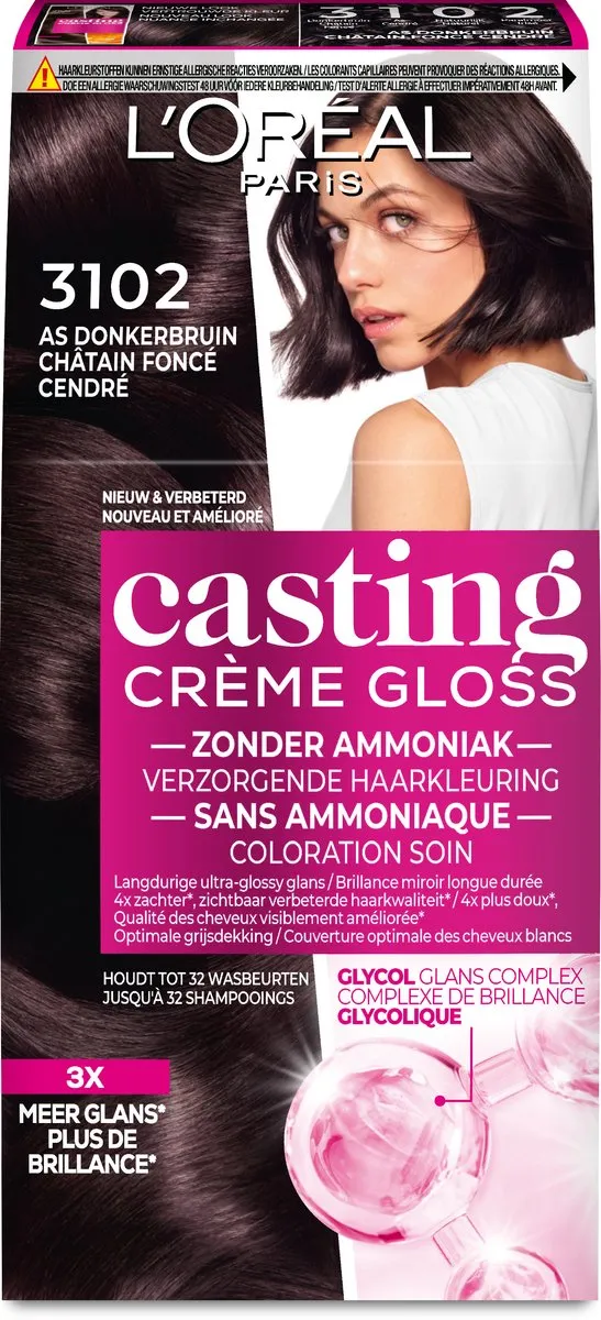 L'Oréal Paris Casting Crème Gloss 3102 Donkerbruin Semi-permanente Haarkleurin