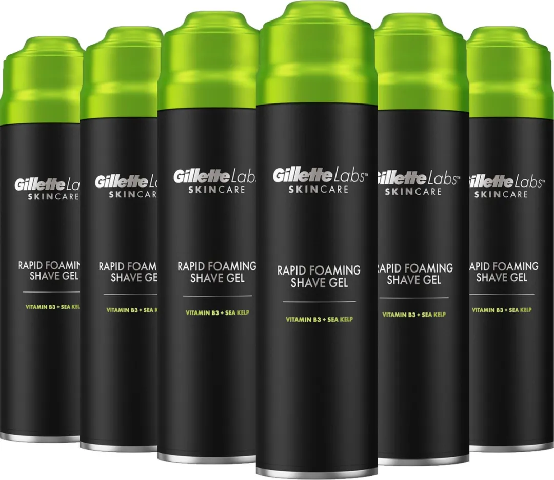 Gillette Labs Snel Schuimende Scheergel 198ml - 6 Stuks